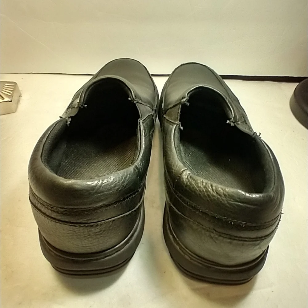Abeo Thomas Black Leather Moc Toe Slip On Loafers Shoes Men's sz 10.5.